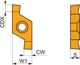 PRAMET Drehwendeschneidplatte X61 0602-080 MT-CVD beschichtet für Stech- und Dreharbeiten