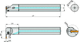 PRAMET Innen-Einstechhalter GL2-A25QGL-06-32, Linkslauf, Ø25 mm, Einstechtiefe 6 mm