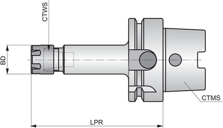 PRAMET ER Mini-Spannzangenfutter ISO HSK.63A-CCM.ER11.100 D. 7mm – Auskraglänge 100 mm