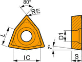 Dormer Pramet Bohr-Wendeschneidplatte WCMX 030208E-46 D8330 PVD beschichtet