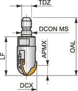 PRAMET Kugelkopffräser ISO 16K3R035M10-CXP16 D.10,5mm Schneid-D.16mm – MULTISIDE XP