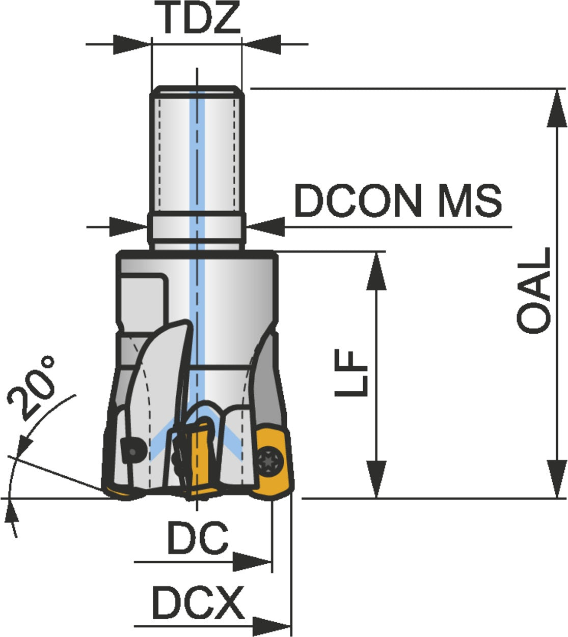 PRAMET Schulterfräser ISO 40A05R-SMOBN10-C D.16mm Rechtslauf Schneid-D.40mm