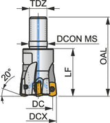 PRAMET Schulterfräser ISO 40A05R-SMOBN10-C D.16mm Rechtslauf Schneid-D.40mm