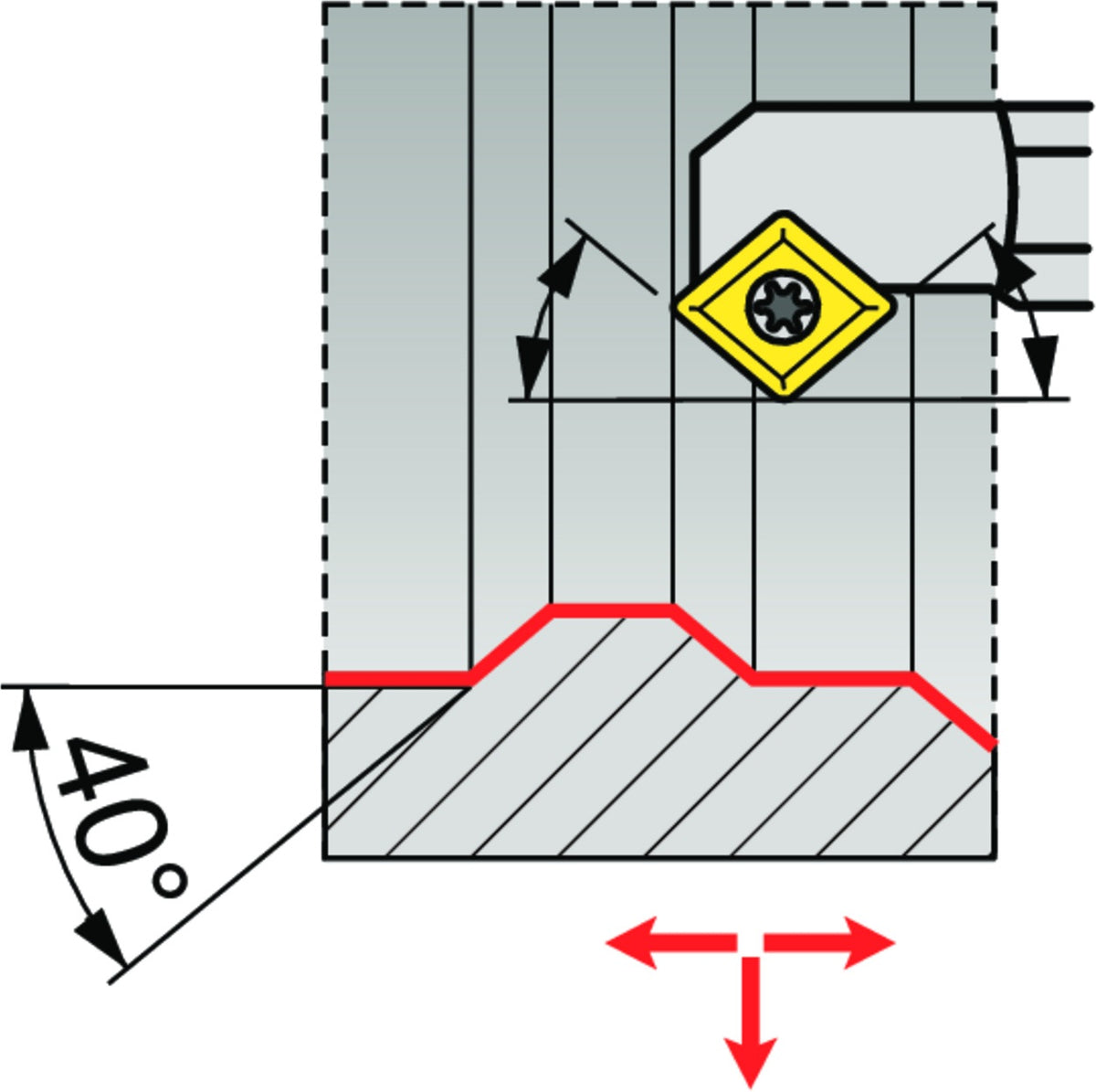 PRAMET Bohrstange ISO S12K-SCXCL 06 D.12mm Linkslauf für 80° Rhombus Wendeschneidplatten