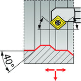 PRAMET Bohrstange ISO S12K-SCXCL 06 D.12mm Linkslauf für 80° Rhombus Wendeschneidplatten