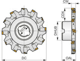 PRAMET Scheibenfräser S90CN 125 mm mit Wendeplattenaufnahme für tiefe Nuten