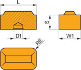 PRAMET Drehwendeschneidplatte LNMT 311240 T9415 MT-CVD beschichtet, 7,93 mm Bohrung