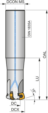 PRAMET Hochvorschubfräser 100A08R-SMOSN11-C D.32mm Rechtslauf Schneid-D.100mm