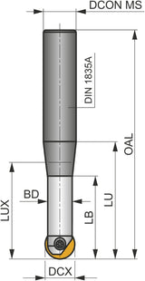 PRAMET Kopierschaftfräser ISO PPH-16/02-025-P08 D.8,5mm Schneid-D.16mm