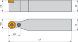 PRAMET Drehwerkzeughalter ISO PRDCN 3225 P 16 – Neutral, 170 mm, für RCMX 1606MO