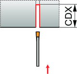 PRAMET Doppelseitiges Schwert ISO XLCFN 2603 J 03 – Einstechtiefe 37,5 mm für Stech- und Abstecherbeiten