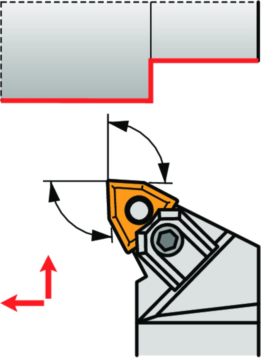 PRAMET Drehwerkzeughalter ISO MWLNL 2525 M 08 – Linkslauf, 150 mm, für WN.. 0804.. Wendeschneidplatten