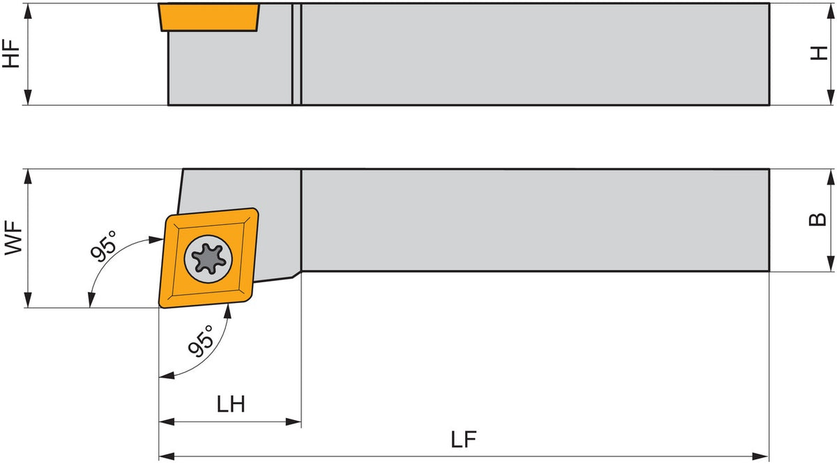 PRAMET Drehwerkzeughalter ISO SCLCL 1010 E 06 – Linkslauf, 70 mm Funktionslänge, Schraubklemmung