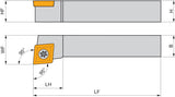 PRAMET Drehwerkzeughalter ISO SCLCL 1010 E 06 – Linkslauf, 70 mm Funktionslänge, Schraubklemmung