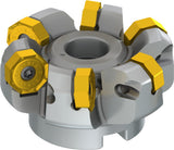 PRAMET Planfräser ISO 100A08R-S45ON06-C D.32mm Schneid-D.110,8mm – Doppelt negative Geometrie, 8 Wendeplatten