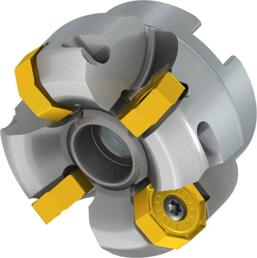 PRAMET Planfräser ISO 100A08R-S45ON06-C D.32mm Schneid-D.110,8mm – Doppelt negative Geometrie, 8 Wendeplatten
