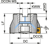 PRAMET Schulterfräser ECON LN D.100mm Aufsteckfräser DIN 8030-A für LNGX/LNGU Wendeschneidplatten