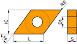Dormer Pramet Drehwendeschneidplatte DNMG 110408E-FM:T9415, MT-CVD beschichtet