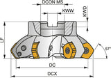 PRAMET Planfräser ISO 100A05R-S57PN13 – 115,8 mm max. Schnittdurchmesser, Rechtslauf, PENTA HD