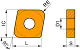 PRAMET Drehwendeschneidplatte CNMX 190740SN-RF:T5315 – 80° Rhombisch, MT-CVD beschichtet