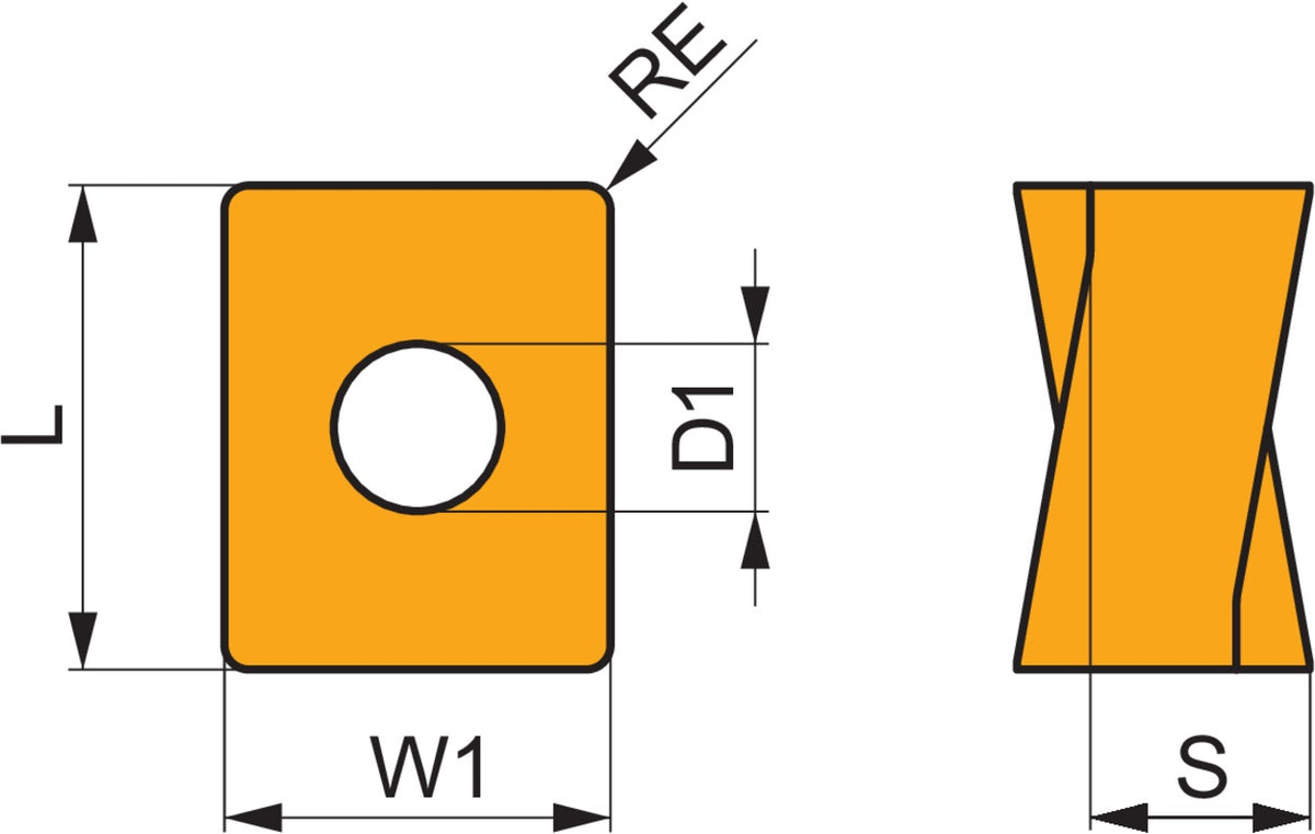 PRAMET Fräswendeschneidplatte LNGU 120525ER-M:M8340 D.4,5mm PVD beschichtet Gold