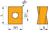 PRAMET Fräswendeschneidplatte LNGU 120525ER-M:M8340 D.4,5mm PVD beschichtet Gold