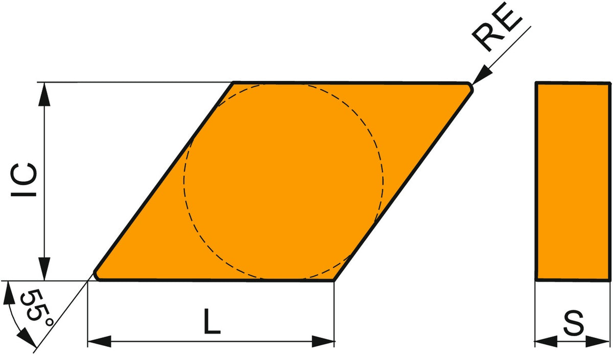 PRAMET Drehwendeschneidplatte DNGN 150408 TC100 – 55° Rhomboid, unbeschichtete Keramik für Guss