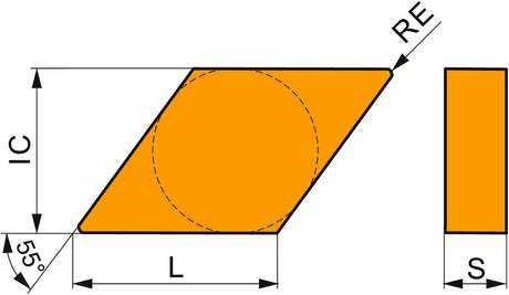 PRAMET Drehwendeschneidplatte DNGN 150408 TC100 – 55° Rhomboid, unbeschichtete Keramik für Guss