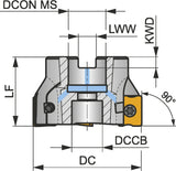 PRAMET Schulterfräser ISO 100A05R-S90LN16-C D.32mm Rechtslauf Schneid-D.100mm