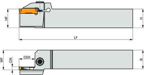 Dormer Pramet PRAMET Planeinstech-Werkzeug GL3-S2020KFR-12 Rechtslauf 12mm Einstechtiefe