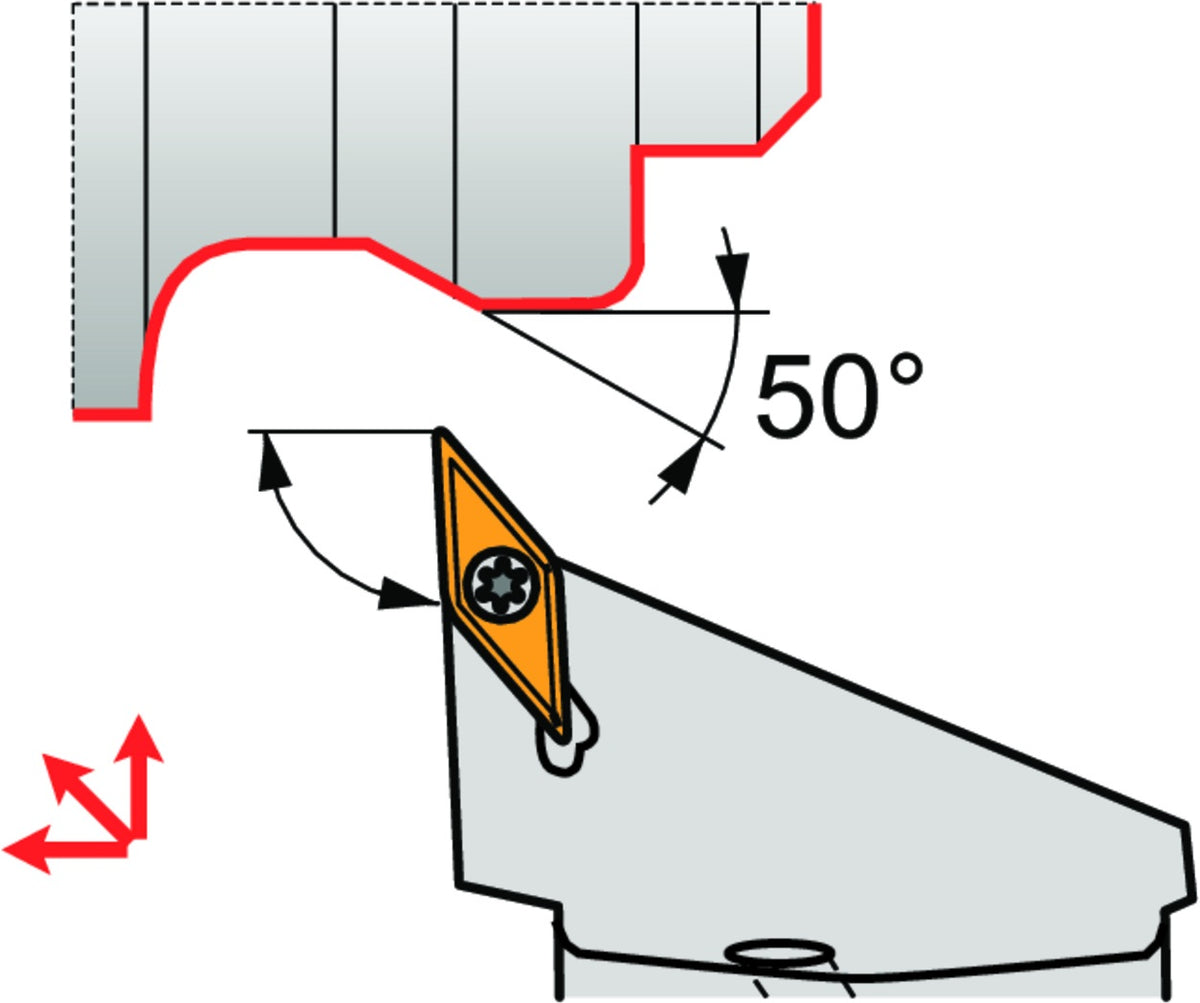 Dormer Pramet Klemmhalter ISO C3-SVJBR-22040-11-B1 mit Polygonkupplung, 32 mm, Rechtslauf