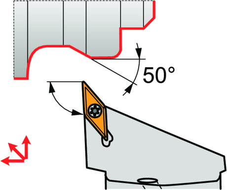 Dormer Pramet Klemmhalter ISO C3-SVJBR-22040-11-B1 mit Polygonkupplung, 32 mm, Rechtslauf