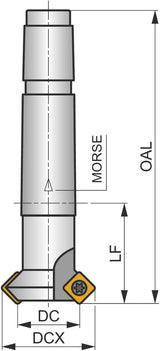 PRAMET Fasenfräser ISO 16N2R027A16-SSD09 D.16mm Rechtslauf Schneid-D.28mm