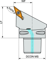 PRAMET Klemmhalter ISO C4-SVHBL-27050-16, 40 mm, Polygonkupplung, Linkslauf