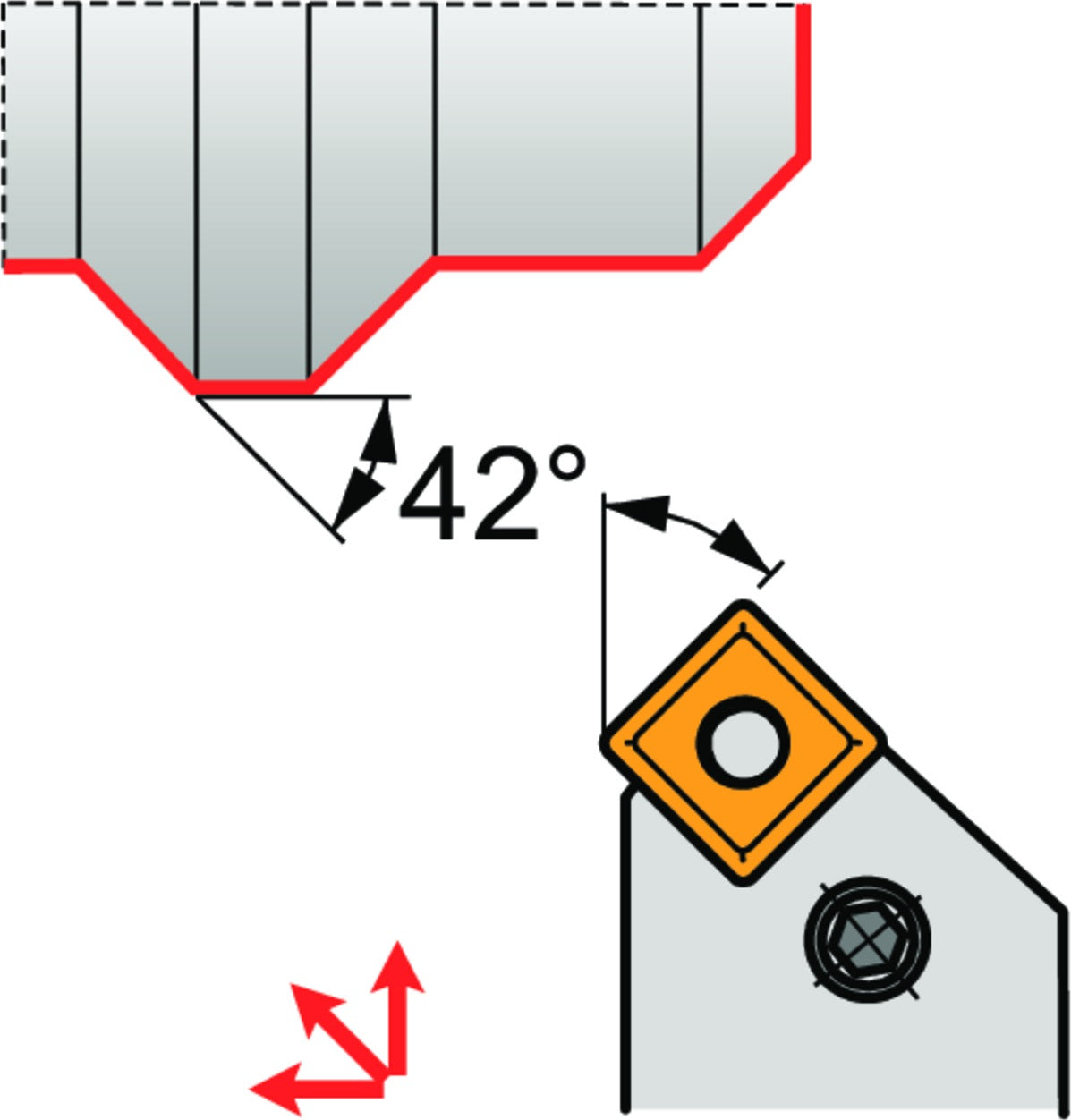 PRAMET Drehwerkzeughalter ISO PSSNL 2020 K 12 Linkslauf – Klemmhalter für SN.. 1204..