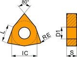 PRAMET Drehwendeschneidplatte WNMG 060404E-SF:T6310 PVD-beschichtet
