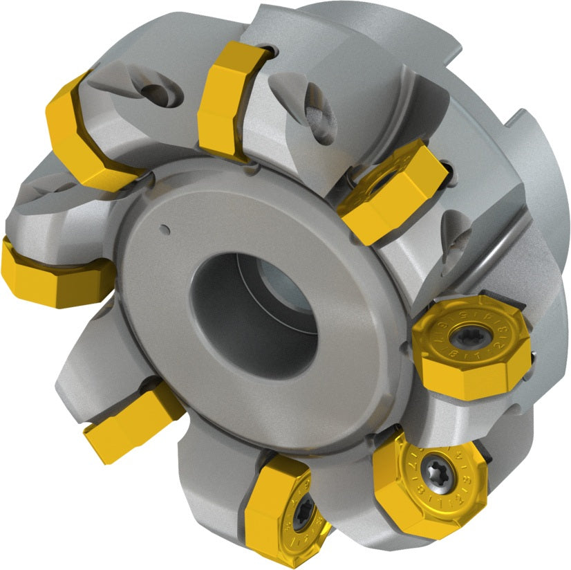 PRAMET Planfräser ISO 100A08R-S45ON06-C D.32mm Schneid-D.110,8mm – Doppelt negative Geometrie, 8 Wendeplatten