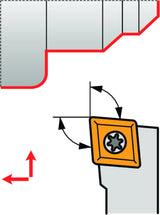 PRAMET Drehwerkzeughalter ISO SCLCL 1010 E 06 – Linkslauf, 70 mm Funktionslänge, Schraubklemmung