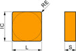 PRAMET Drehwendeschneidplatte SNGN 120408 T01020:TC100 – Viereckig, Innenkreis 12,7 mm