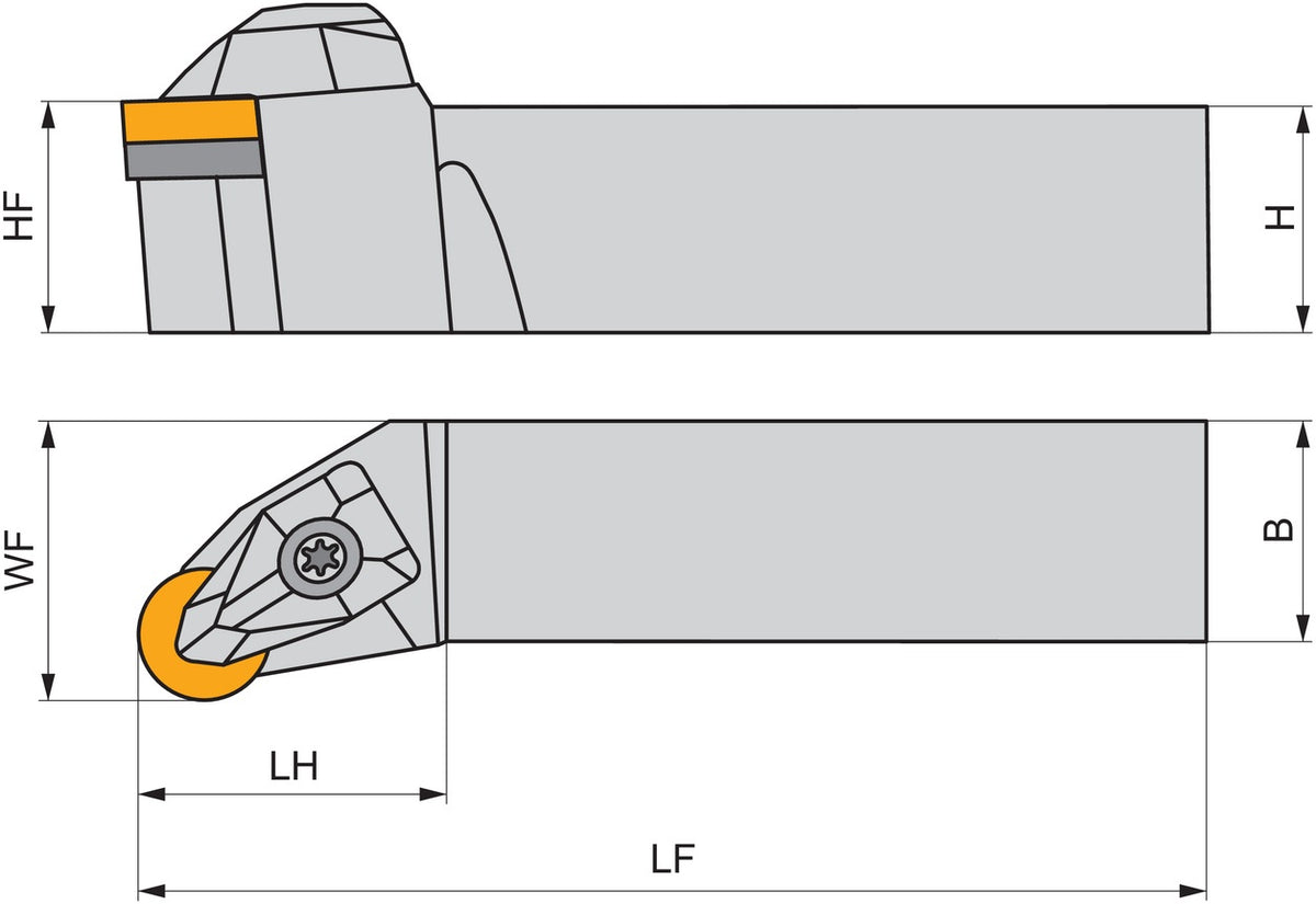 PRAMET Drehwerkzeughalter ISO DRSNR 2525 M 12 – 150 mm Rechtslauf, doppelt geklemmt
