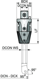 PRAMET Werkzeugschaft ISO A 042 012 D.24mm Schneid-D.34mm für Wechselkopfbohrer
