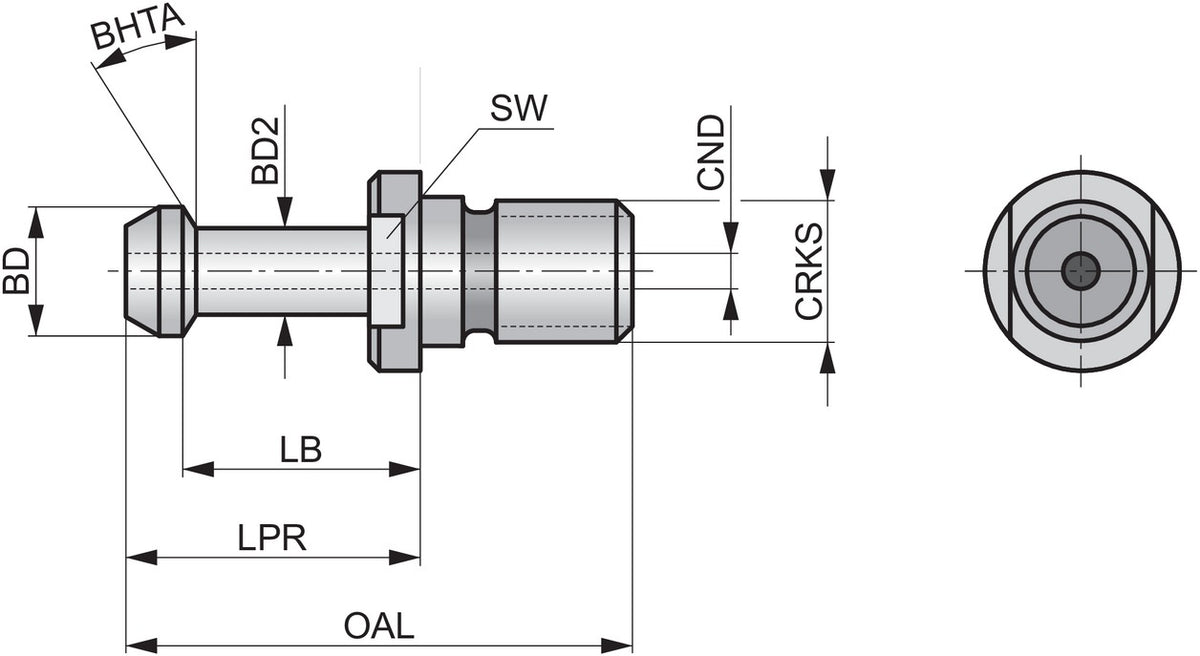 PRAMET Zugschraube ISO PS.BT.30.45.C.S mit Kühlmittelbohrung für MAS 403 BT Fräskörper