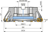 PRAMET Planfräser ISO 100A06R-S45OE06Z-C D.32mm Rechtslauf Schneid-D.110,2mm