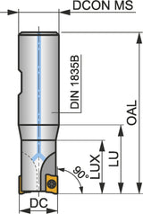 PRAMET Schulterfräser ISO 10A1R020B16-SAP10D-C D.16mm Rechtslauf Schneid-D.10mm
