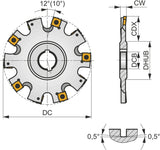 PRAMET Scheibenfräser ISO 100A05R-S90SN12N6, D100 mm, mit Wendeplatten