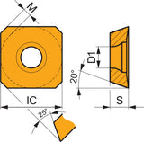 Dormer Pramet Fräswendeschneidplatte SEET 12T3M-PM M8330 PVD-beschichtet Gold