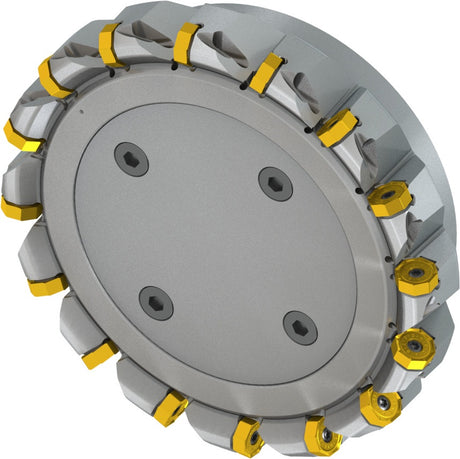 PRAMET Planfräser ISO 100A08R-S45ON06-C D.32mm Schneid-D.110,8mm – Doppelt negative Geometrie, 8 Wendeplatten