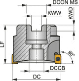 PRAMET Schulterfräser ISO 40A4R-S90AP16D – Ø 40 mm, Rechtslauf, 90° Anstellwinkel