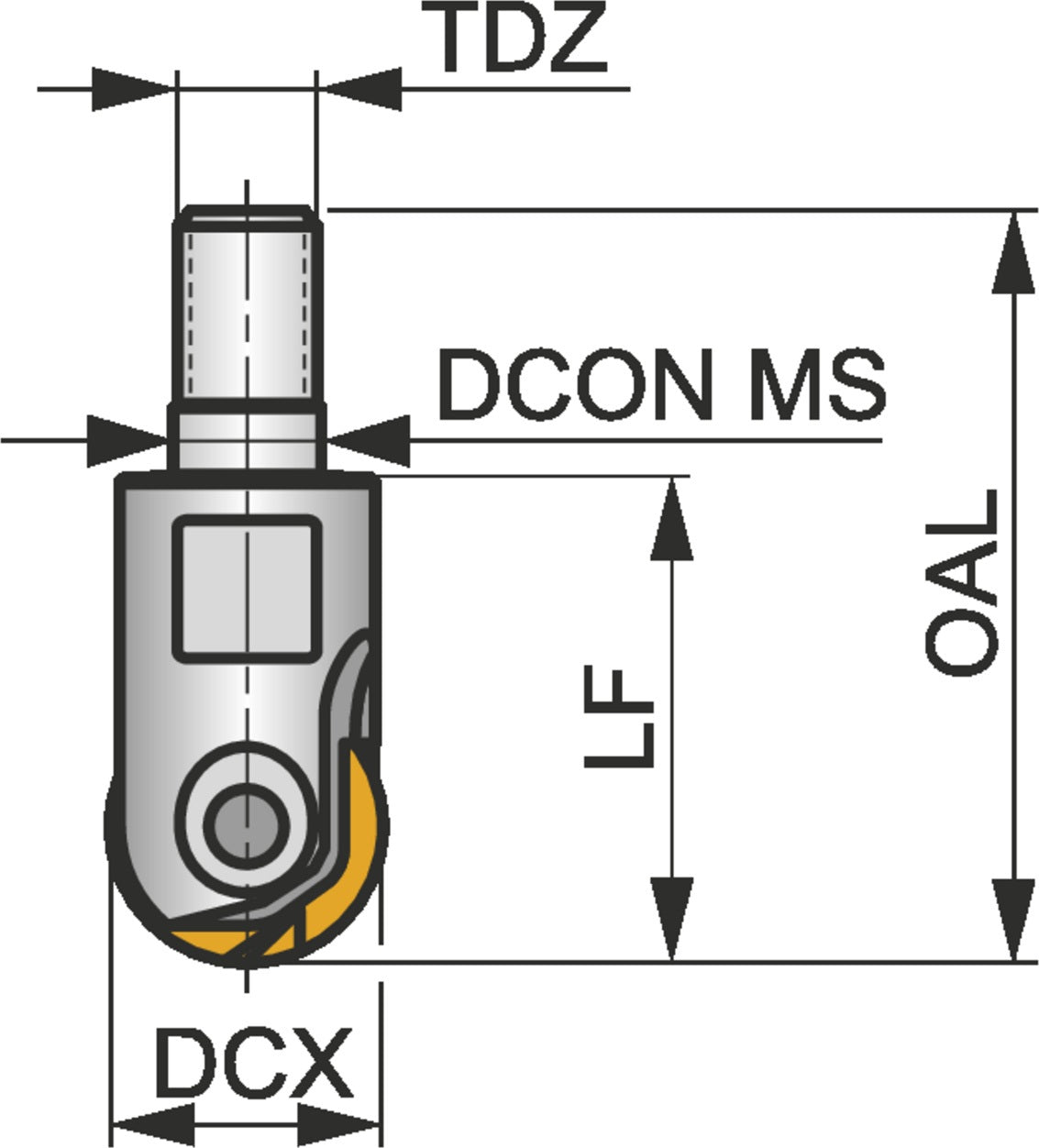 PRAMET Kopierschaftfräser ISO 12K2R30M06-SRC12-A, 6,5 mm Schaft, 12 mm Schneid-Durchmesser