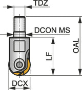 PRAMET Kopierschaftfräser ISO 12K2R30M06-SRC12-A, 6,5 mm Schaft, 12 mm Schneid-Durchmesser